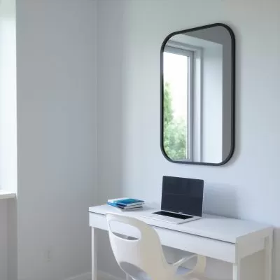 UMBRA HUB MIRROR RECTANGLE 24X36 BLACK