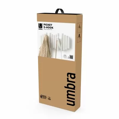 UMBRA PICKET Стенна Закачалка, бял