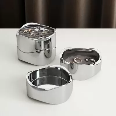 UMBRA WAVY Метална кутия за бижута, хром
