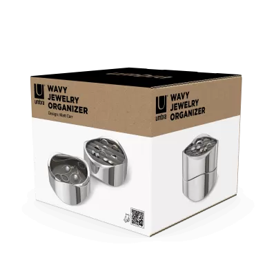 UMBRA WAVY Метална кутия за бижута, хром