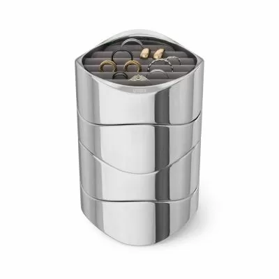 UMBRA WAVY Метална кутия за бижута, хром