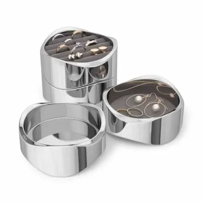 UMBRA WAVY Метална кутия за бижута, хром