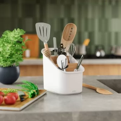UMBRA BELLWOOD UTENSIL HOLDER  WHT/NAT