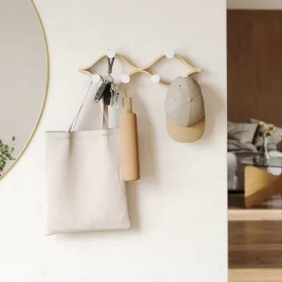 UMBRA MONTAGE 6  Стенна закачалка, натурален