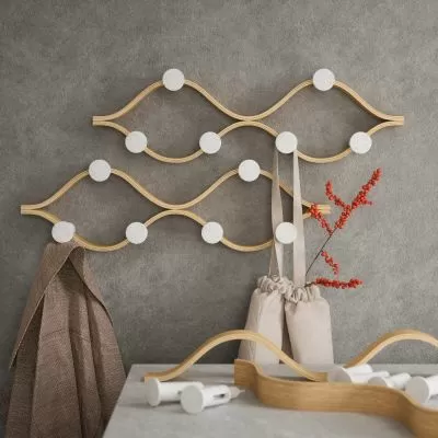 UMBRA MONTAGE 6  Стенна закачалка, натурален