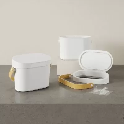 UMBRA BELLWOOD Кош за хранителни отпадъци и компост, бял