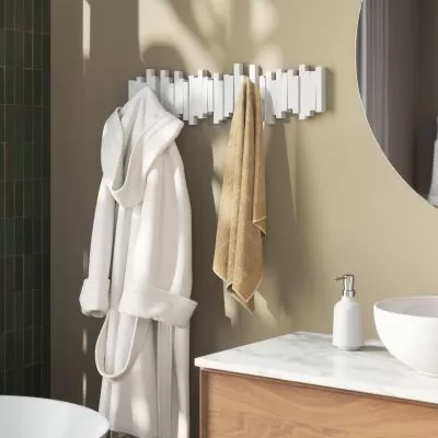 UMBRA STICKS 8 Стенна закачалка, бял