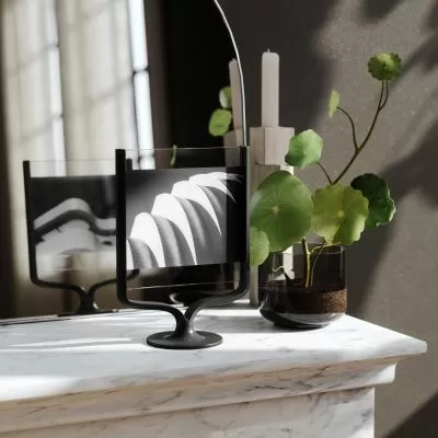 UMBRA BLINK + WISHBONE – дизайнерски сет часовник и рамка в черно