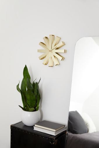 UMBRA RIBBON Clock Steel Brass