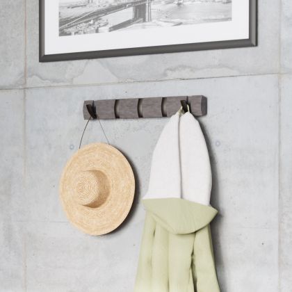 UMBRA Flip 5 Стенна закачалка, сив / калай