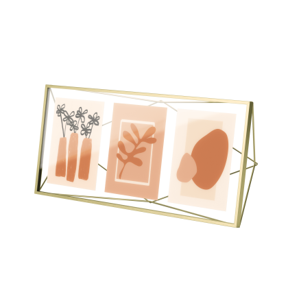 UMBRA PRISMA MULTI Стенна композиция за 3 снимки, златен