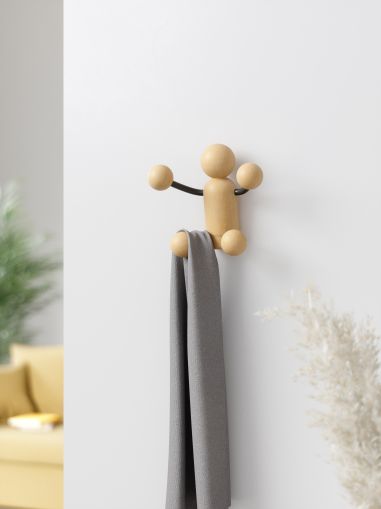 UMBRA WOODY WALL HOOK BLK/NAT