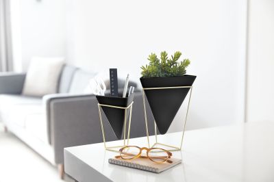 UMBRA TRIGG TABLETOP SET (2) SM+LG BLK/BRS