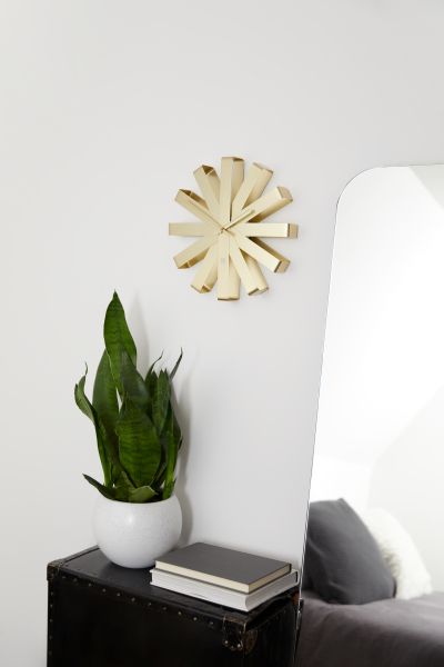 UMBRA RIBBON Clock Steel Brass