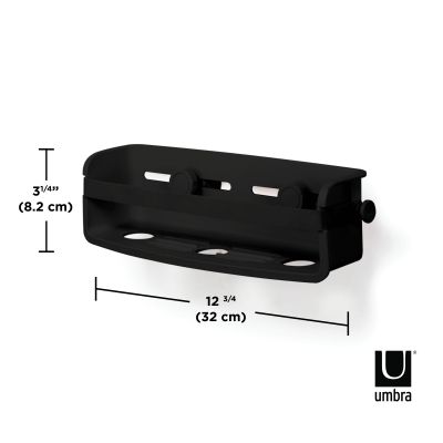 UMBRA FLEX ADHESIVE Рафт за баня с лепилни ленти, черен