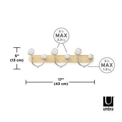 UMBRA MELODY 9 Стенна закачалка, натурален