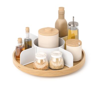 UMBRA BELLWOOD LAZY SUSAN DIVIDED  WHT/NAT