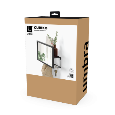 UMBRA CUBIKO Огледало / Органайзер, Черен