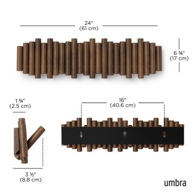 UMBRA PICKET 8 Стенна закачалка, орех