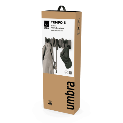 UMBRA TEMPO 6 Стенна закачалка, черен