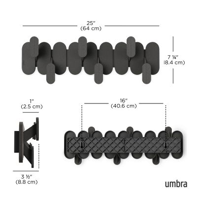 UMBRA TEMPO 6 Стенна закачалка, черен
