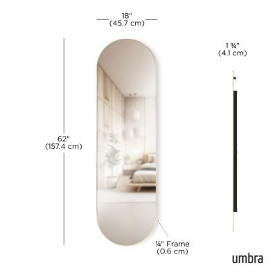 UMBRA HUBBA PILL MIRROR 62x18  BRASS