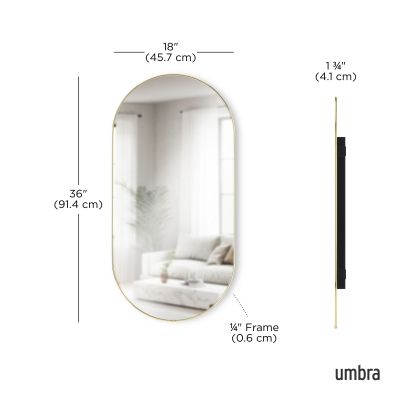 UMBRA HUBBA PILL MIRROR 62x18  BRASS