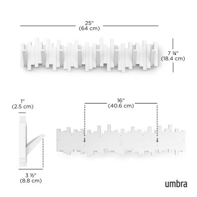 UMBRA STICKS 8 Стенна закачалка, бял