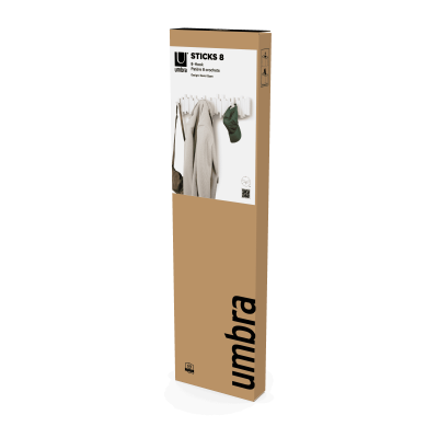 UMBRA STICKS 8 Стенна закачалка, бял