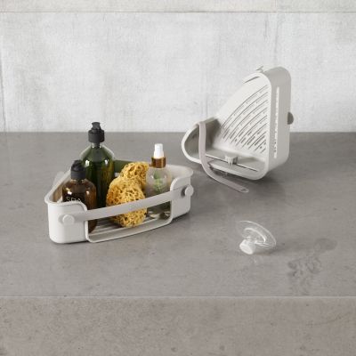 UMBRA FLEX ADHESIVE Ъглов рафт за баня с лепилни ленти, сив