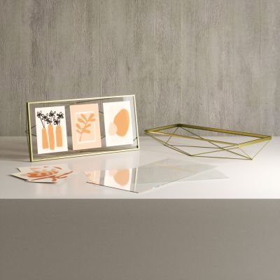 UMBRA PRISMA MULTI Стенна композиция за 3 снимки, златен