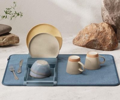 Слейт блу кухненски сет 3 - JOEY Кухненски диспенсър с място за гъба + UDRY Сгъваем сушилник за съдове +CASA Капак за салфетки