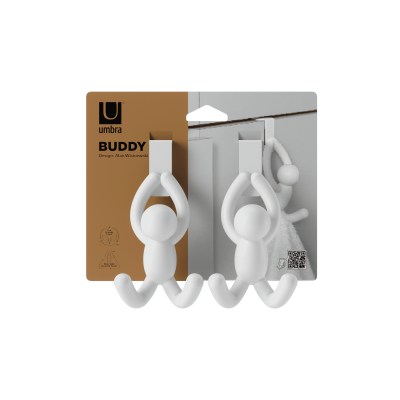 UMBRA BUDDY Комплект от 2 закачалки за врата на шкаф, бял