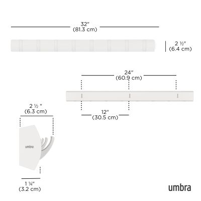 UMBRA Flip 8 Стенна закачалка, бял / бял