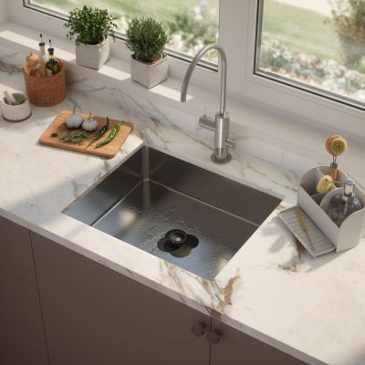 UMBRA BLOOM Комбинирана тапа и уловител за коса за вана и душ, черен