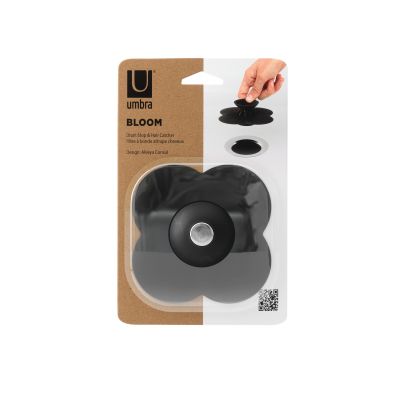 UMBRA BLOOM Комбинирана тапа и уловител за коса за вана и душ, черен