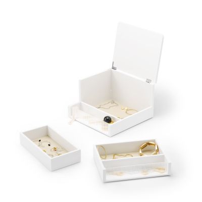 UMBRA MALIBU Кутия за съхранение и бижута, бял