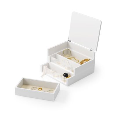 UMBRA MALIBU Кутия за съхранение и бижута, бял