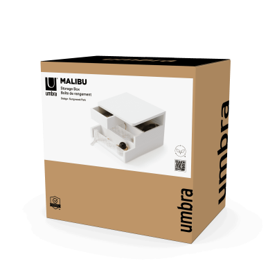 UMBRA MALIBU Кутия за съхранение и бижута, бял