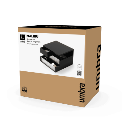 UMBRA MALIBU Кутия за съхранение и бижута, черен