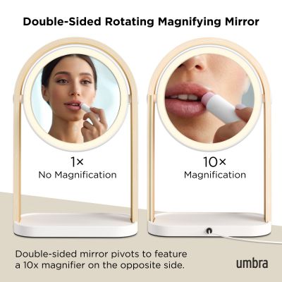 UMBRA BELLWOOD Увеличително козметично огледало с LED, бял