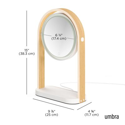 UMBRA BELLWOOD Увеличително козметично огледало с LED, бял