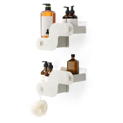 UMBRA NAMI Етажерки за душ кабина с лепилни ленти, сет 2 бр., пясъчен