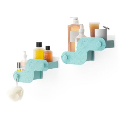 UMBRA NAMI Етажерки за душ кабина с лепилни ленти, сет 2 бр., син