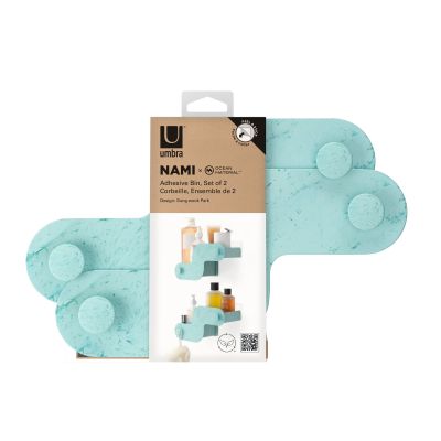 UMBRA NAMI Етажерки за душ кабина с лепилни ленти, сет 2 бр., син