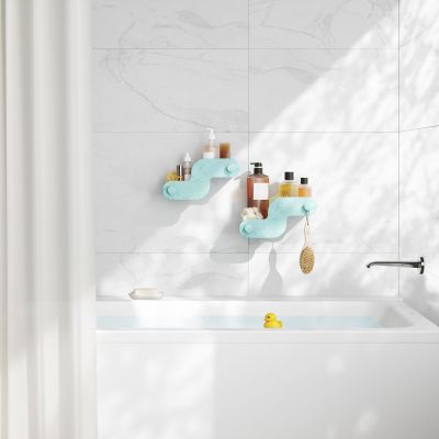 UMBRA NAMI Етажерки за душ кабина с лепилни ленти, сет 2 бр., син