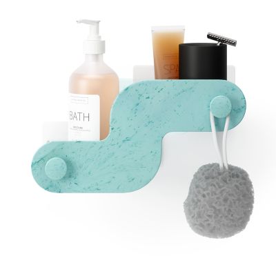 UMBRA NAMI Етажерки за душ кабина с лепилни ленти, сет 2 бр., син