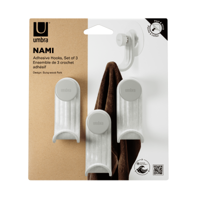 UMBRA NAMI Закачалки с лепилни ленти, сет 3 бр., пясъчен