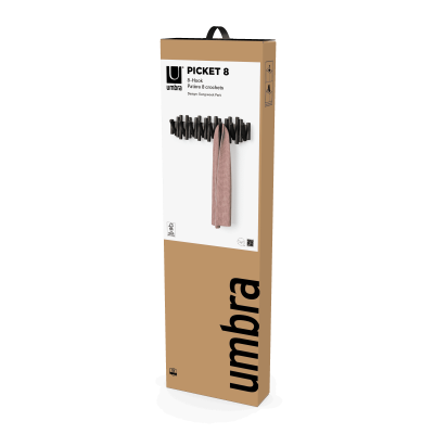 UMBRA PICKET 8 RAIL HOOK BLACK