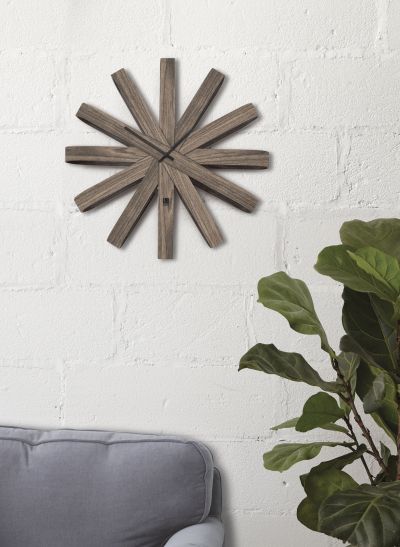 UMBRA RIBBONWOOD WALL CLOCK AGED WALNUT